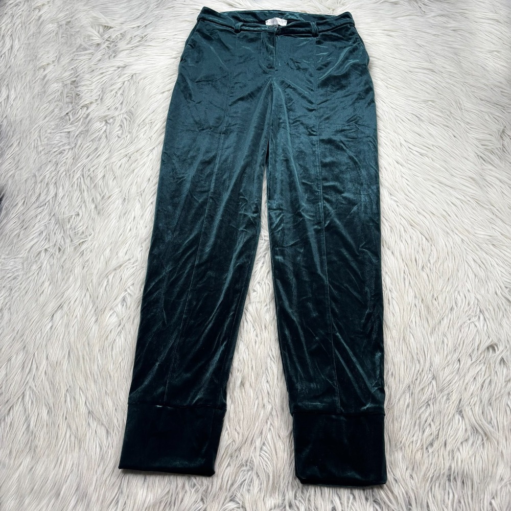 Anatomie Women's S Green Stretch Velvet Slim Skinny Leg Pant Travel‎ Christmas